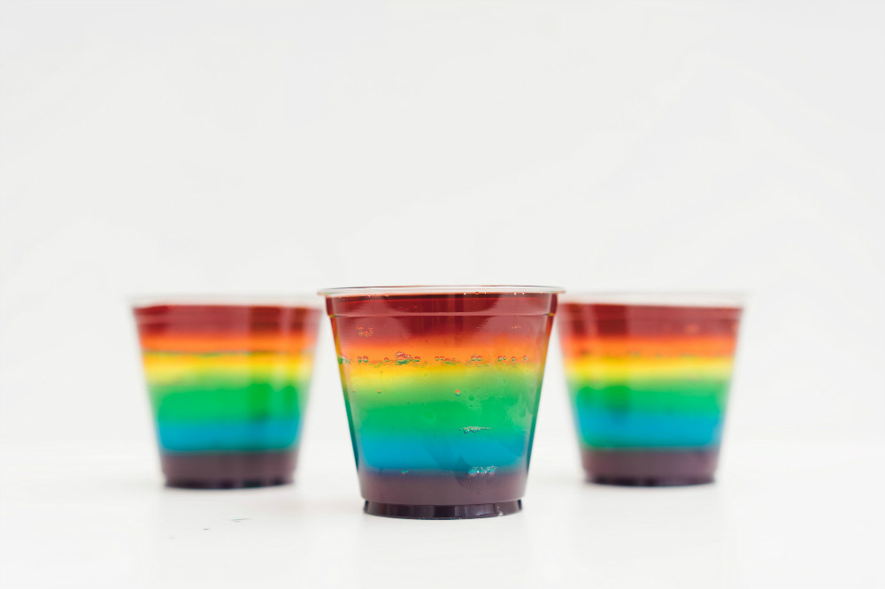 Jiggly Rainbow Cups