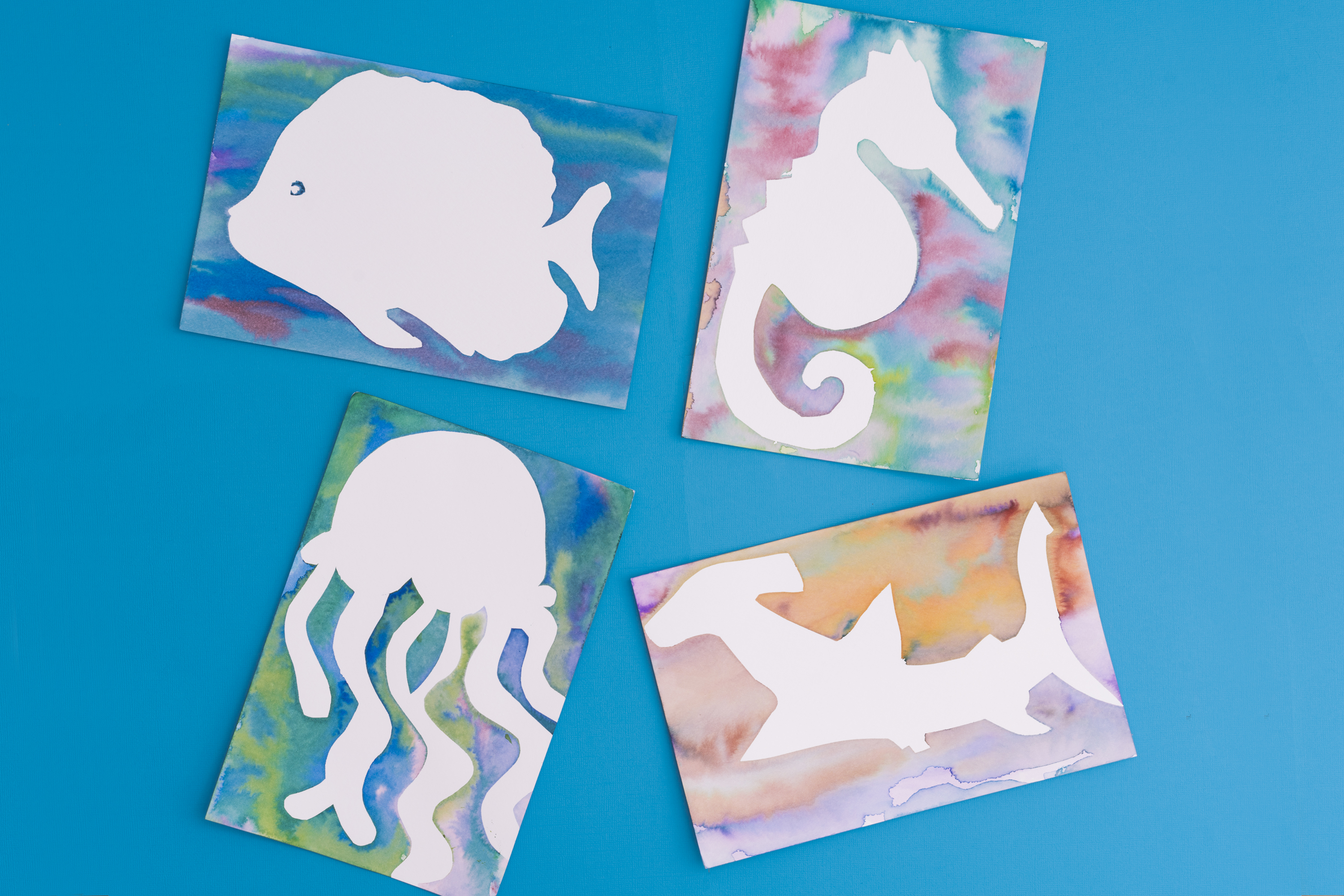 Watercolor Resist Paintings: Under the Sea