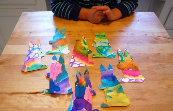 How to Watercolor Bunnies with Kids