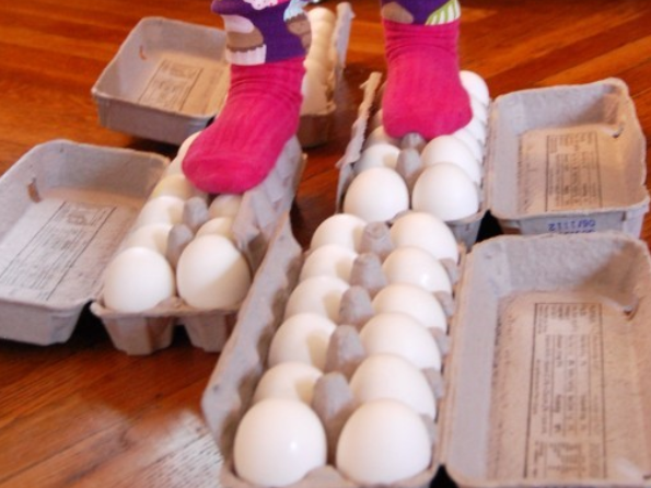 Walking on Raw Eggs. Really.