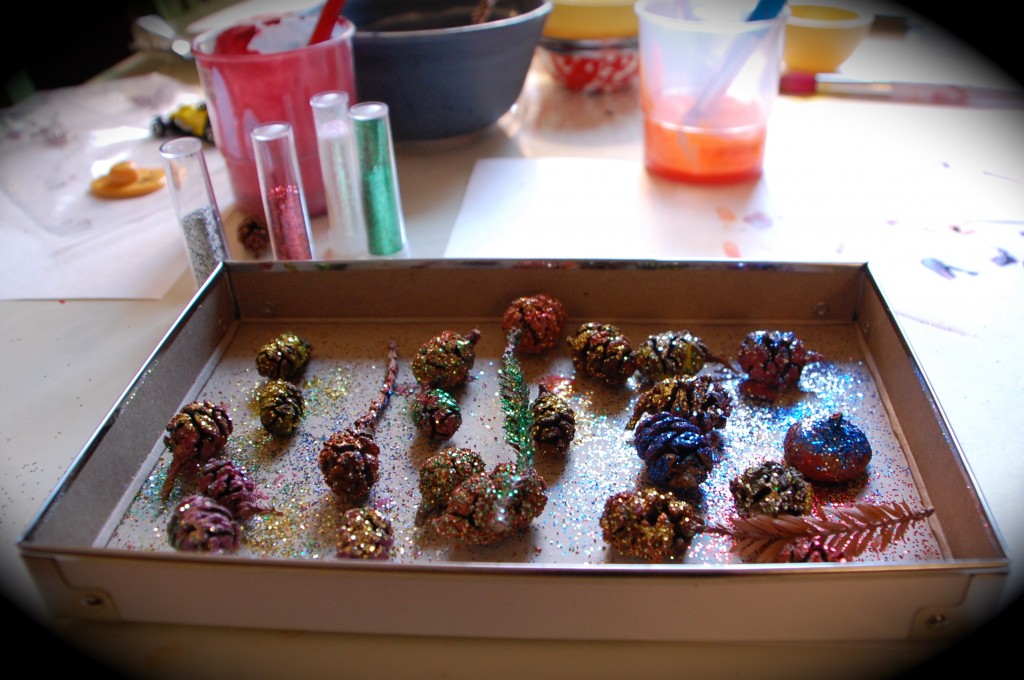 Glittery Pine Cones
