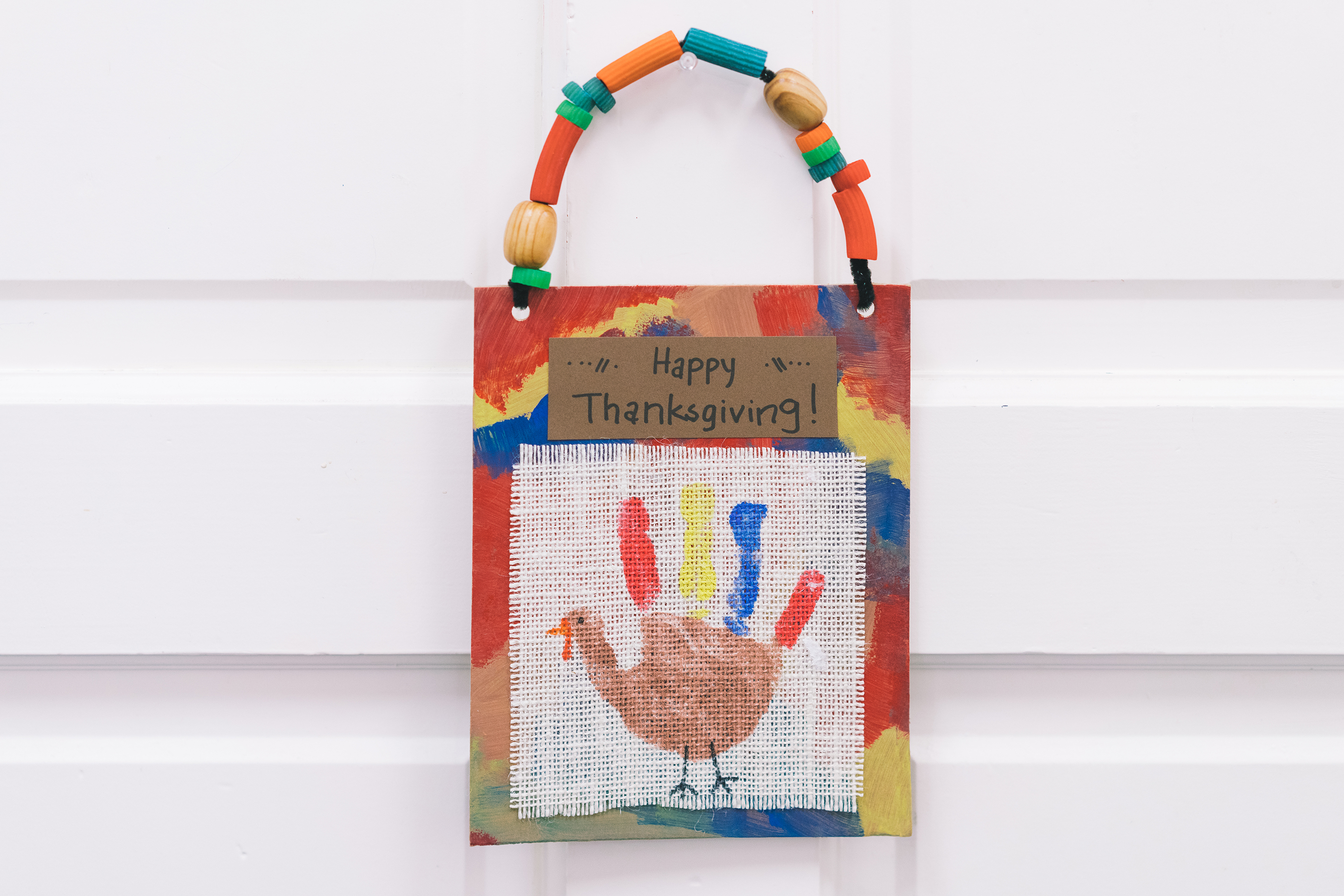 Handprint Turkey Burlap Keepsake