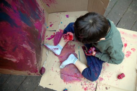 Freestyle Cardboard Painting Turned Castle (Saves the Day)