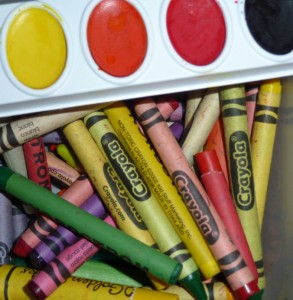 Crayons & Watercolor (Two Ingredient Tuesday)