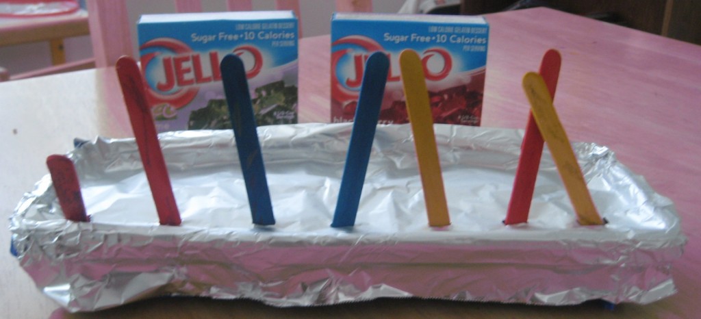 Fun with Jello & Ice Cube Paintbrushes