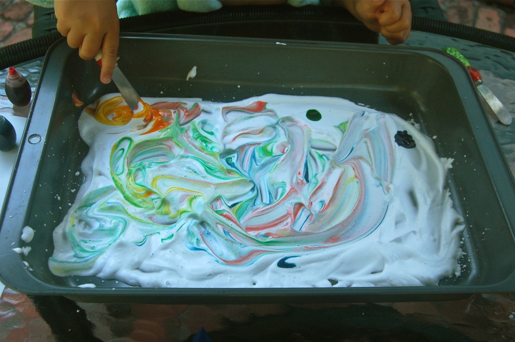Shaving Cream and Food Coloring - Two Ingredient Tuesday