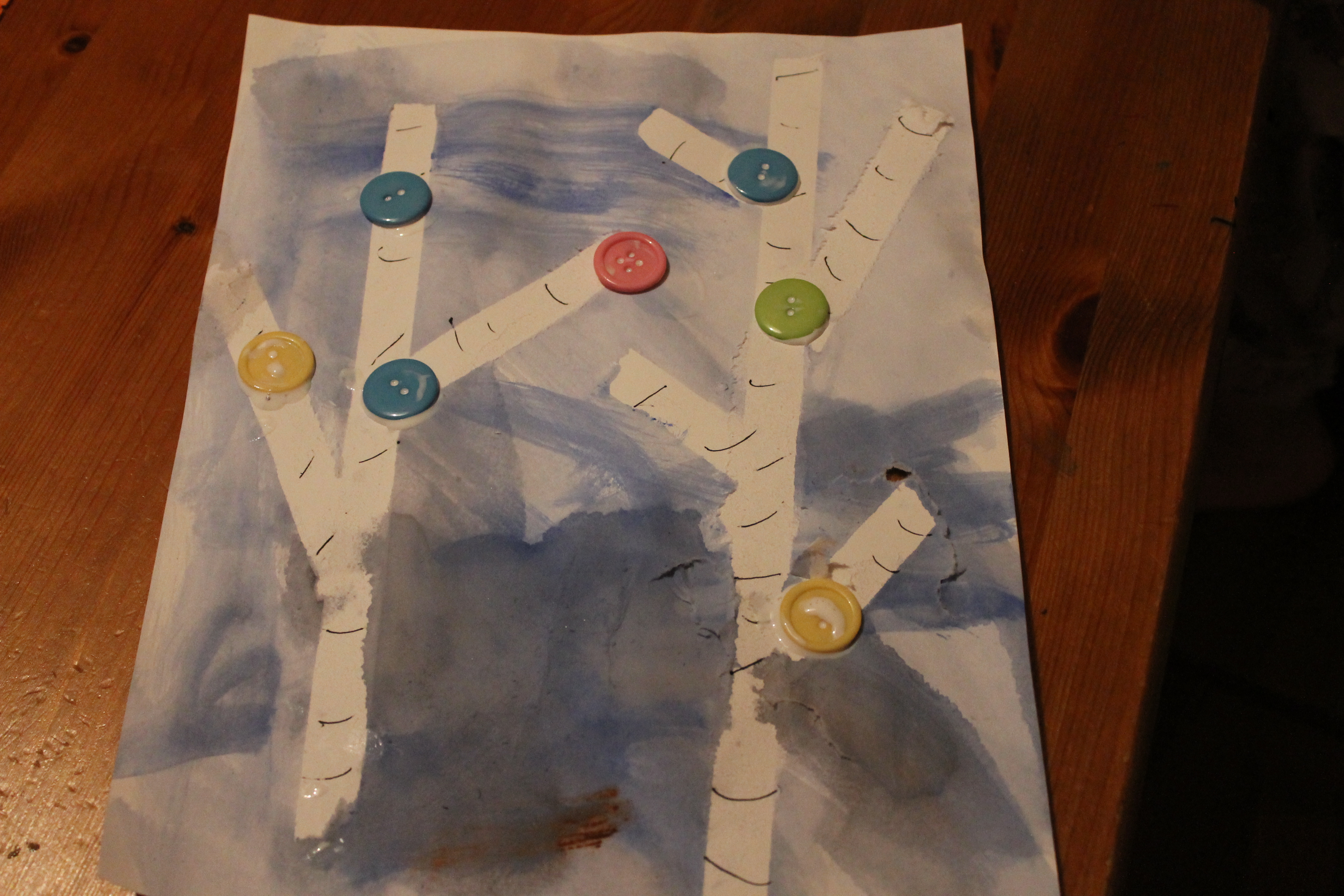Birch Tree Tape Resist Picture