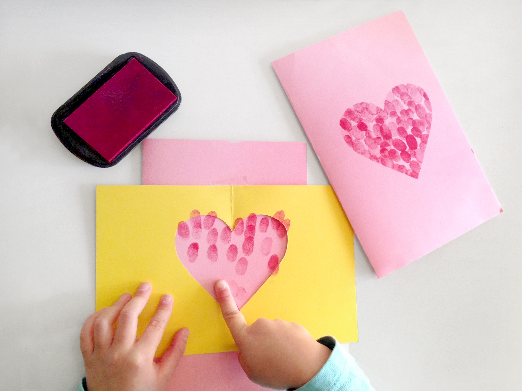 Valentine Fingerprint Stencil Heart