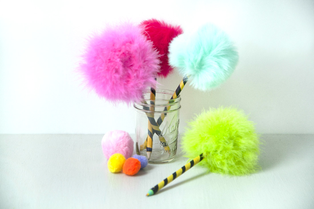 Fluffy Tree Pencil Toppers