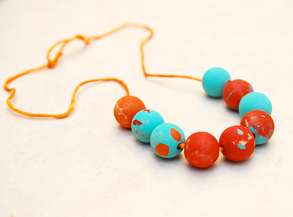 Painted Wooden Bead Necklaces