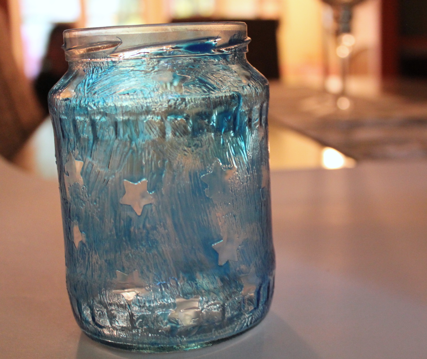 Painted Star Jar