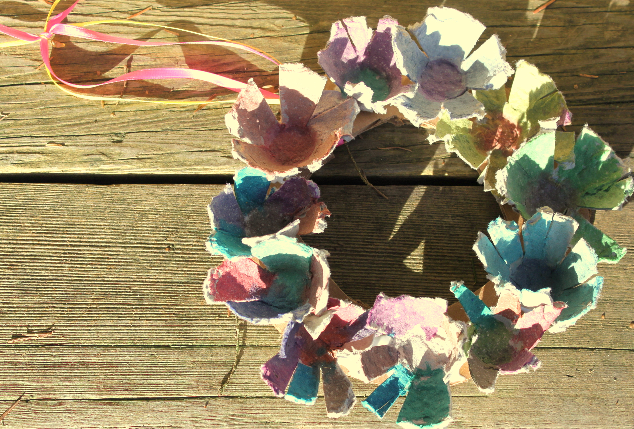 Egg Carton Spring Wreath