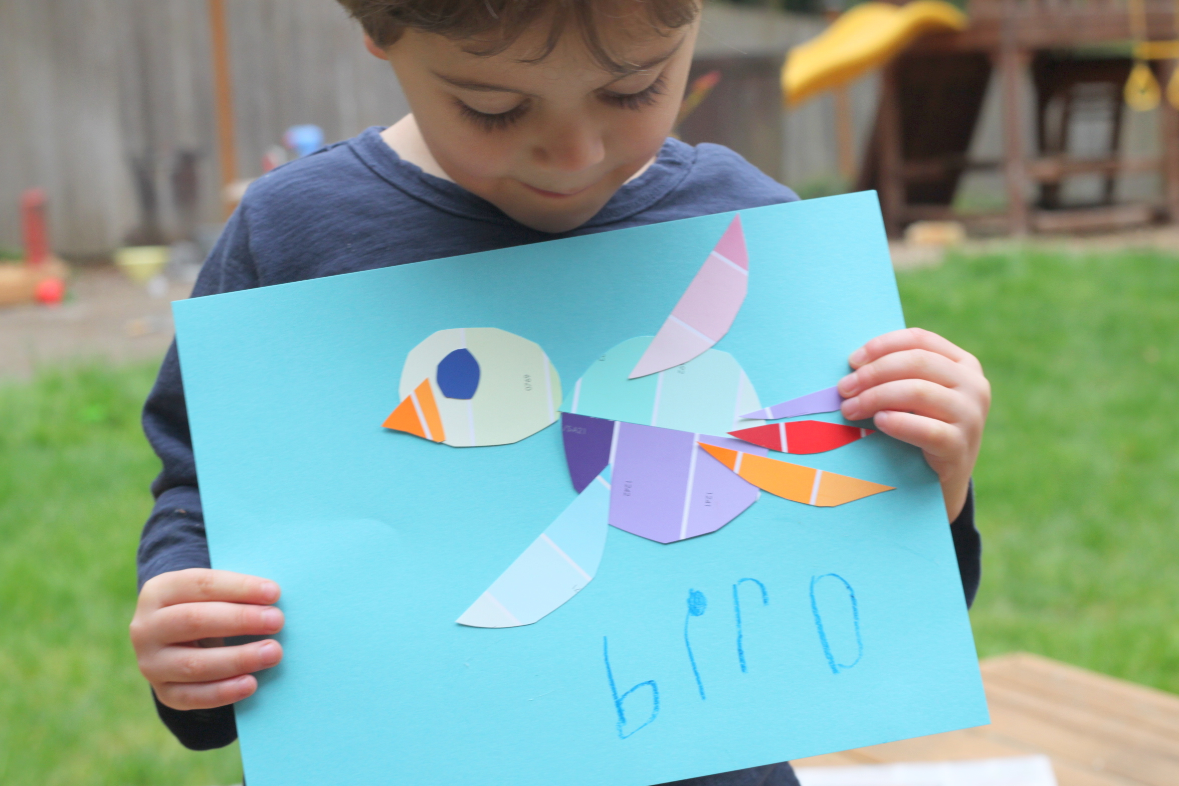 Paint Chip Bird Art