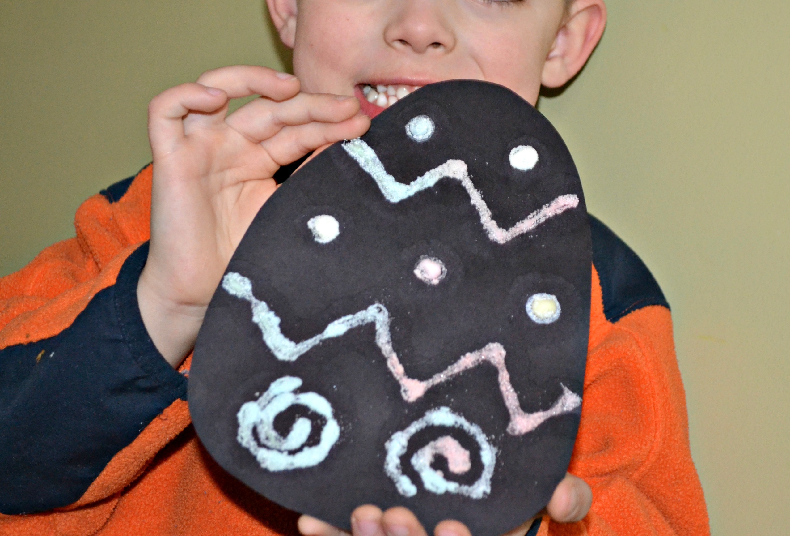 Salt Painting Easter Eggs
