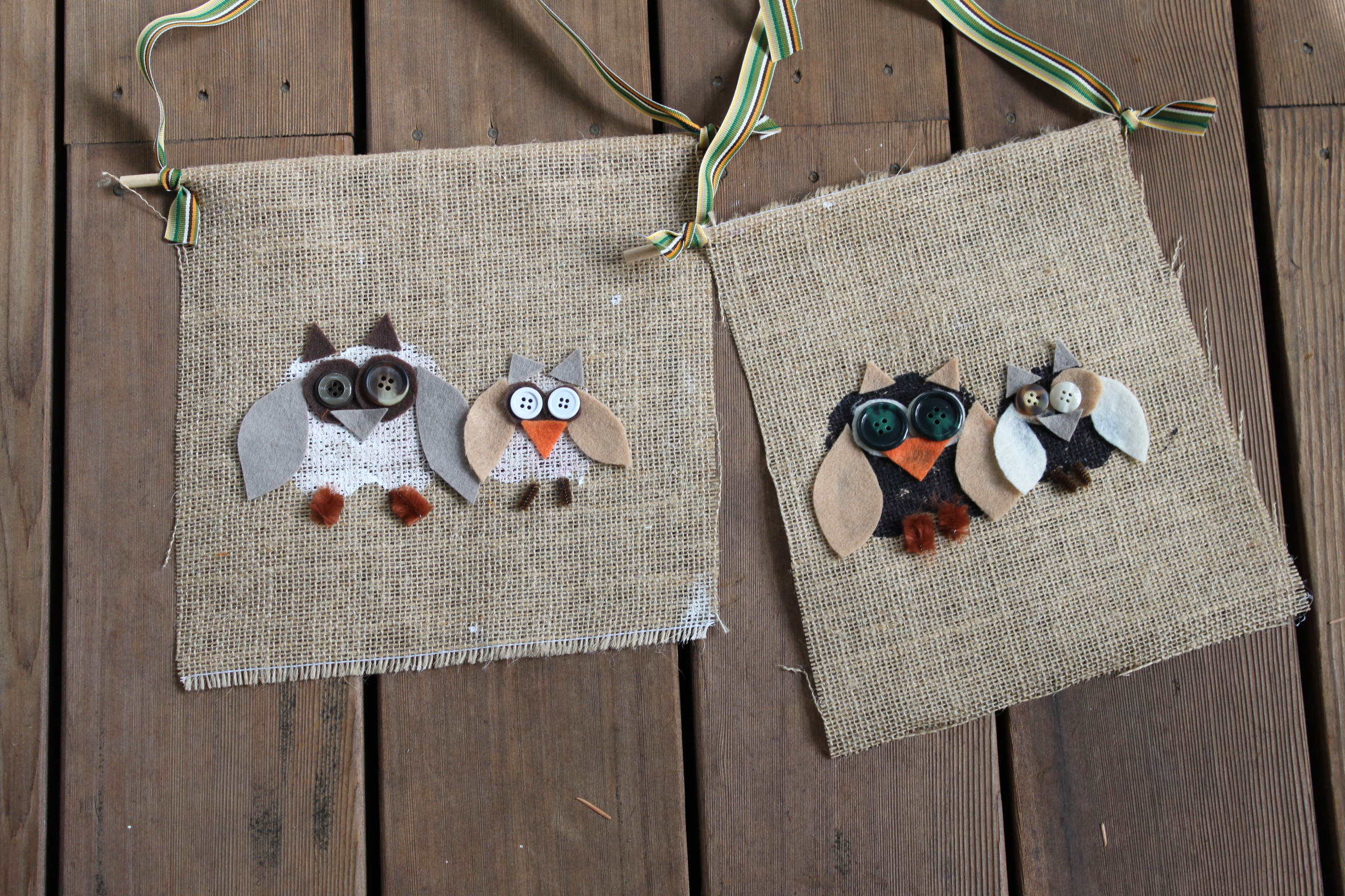 Owl Burlap Fall Flag
