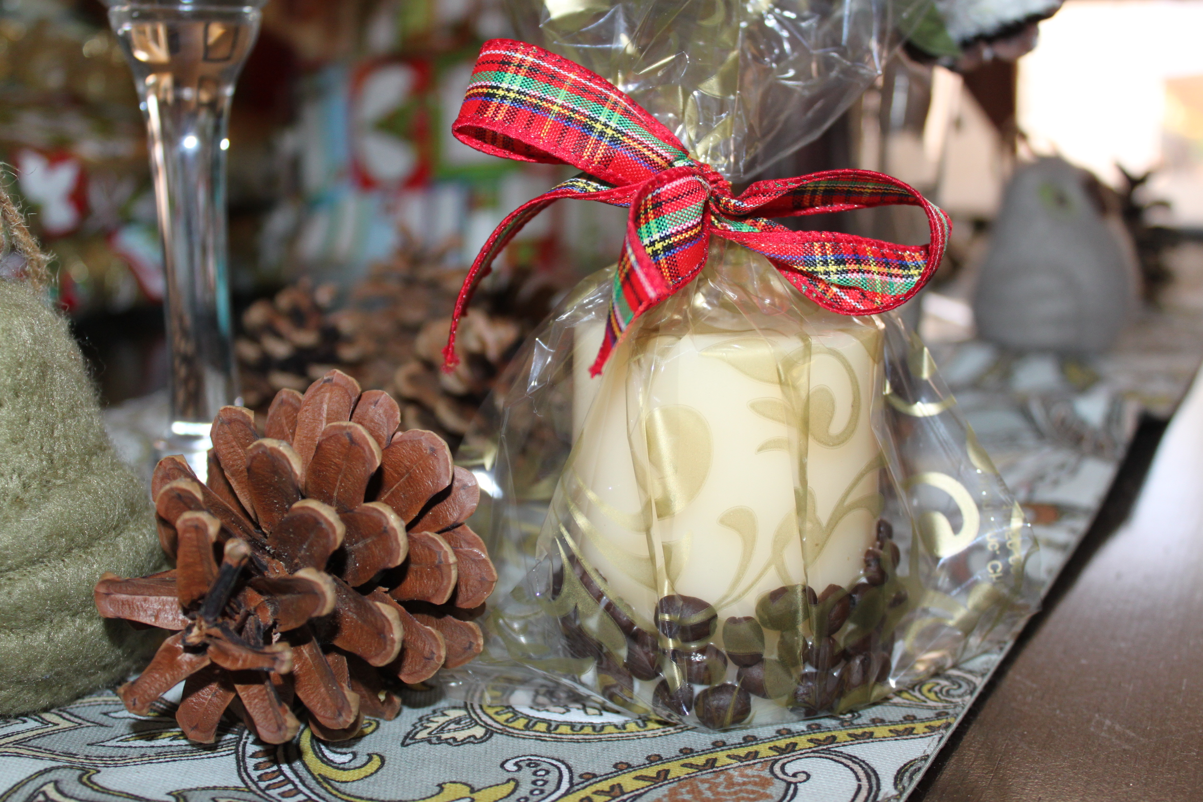 Coffee Bean-Decorated Candles