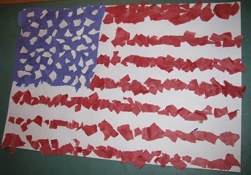 An American Mosaic: Paper Flag Collage