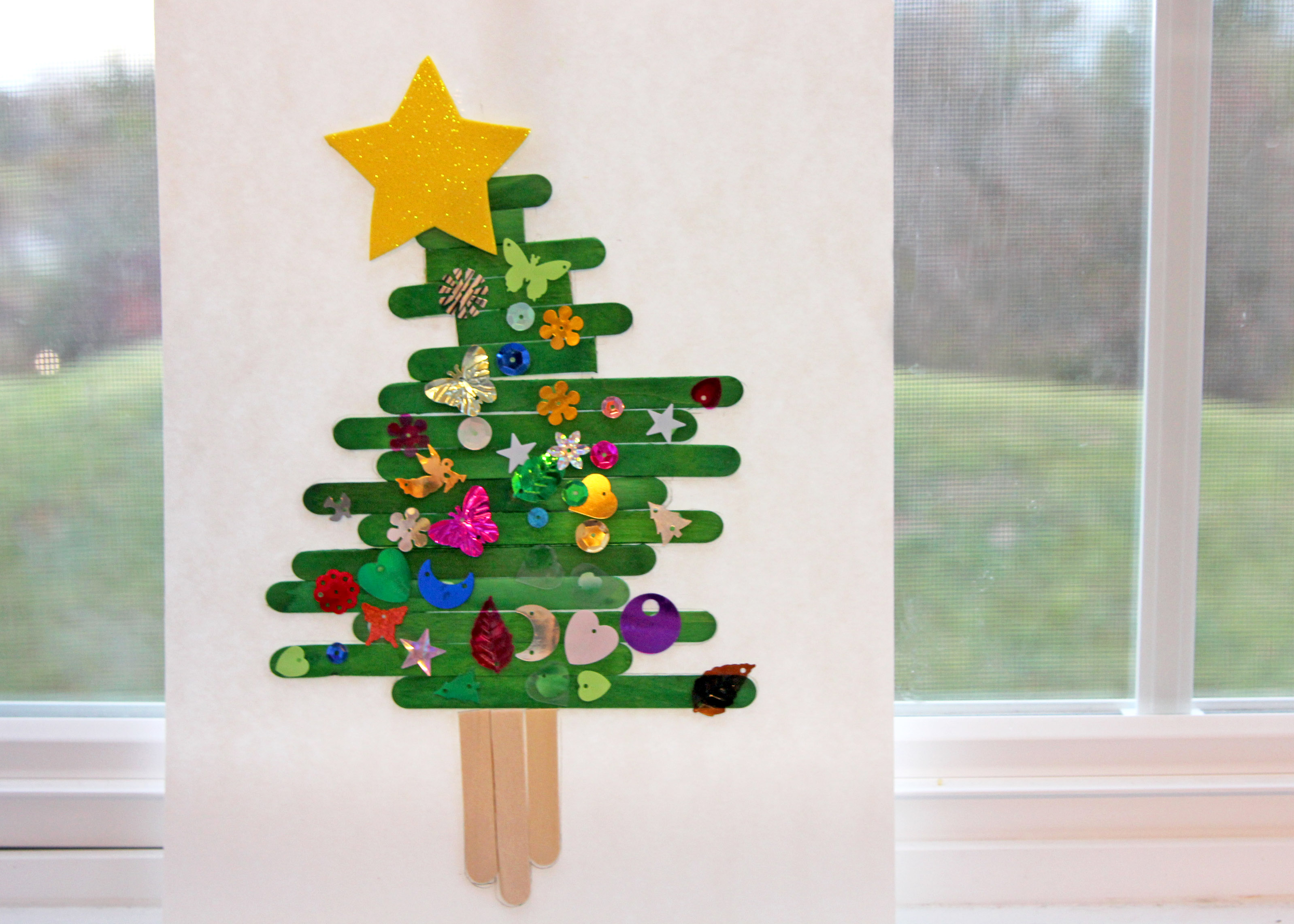 Popsicle Stick Christmas Tree