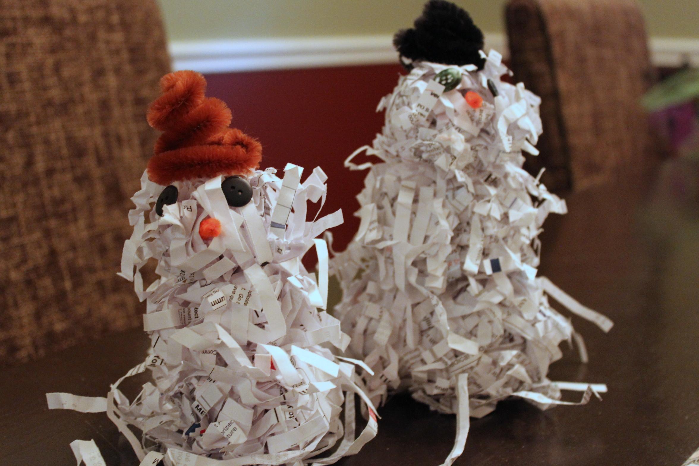 Shredded Paper Snowman