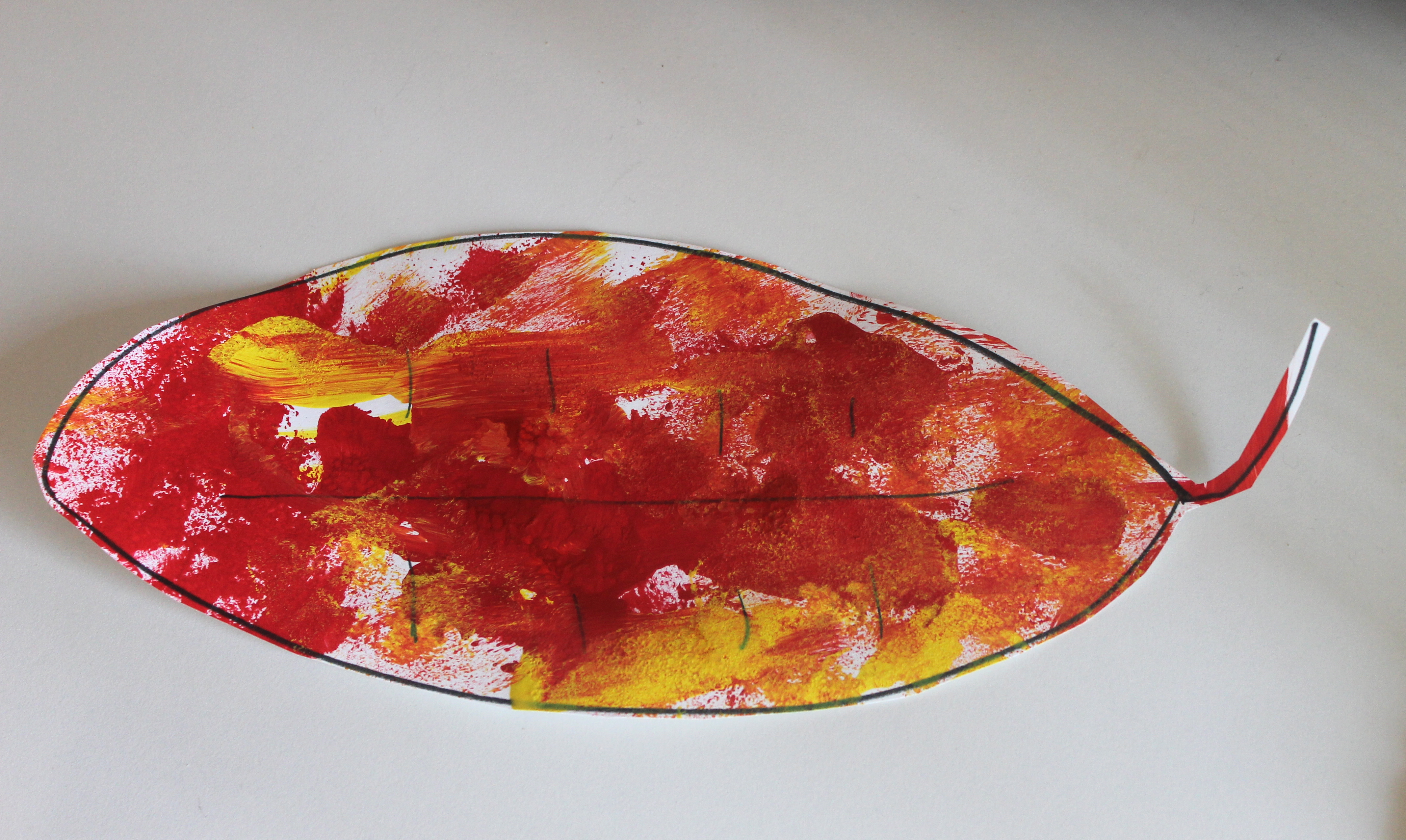 Sponge Painted Fall Leaves