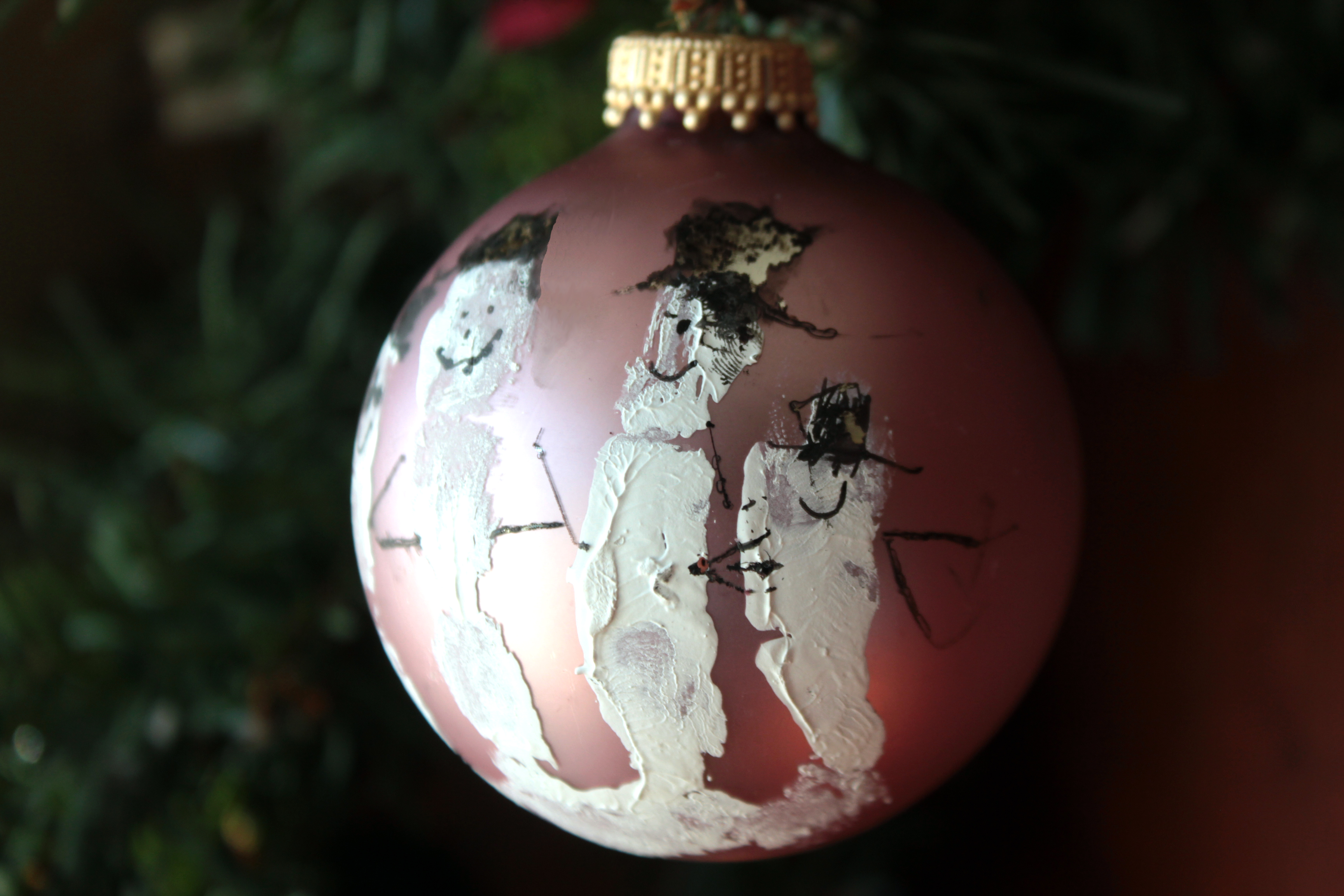Snowman Fingerprint Ornament