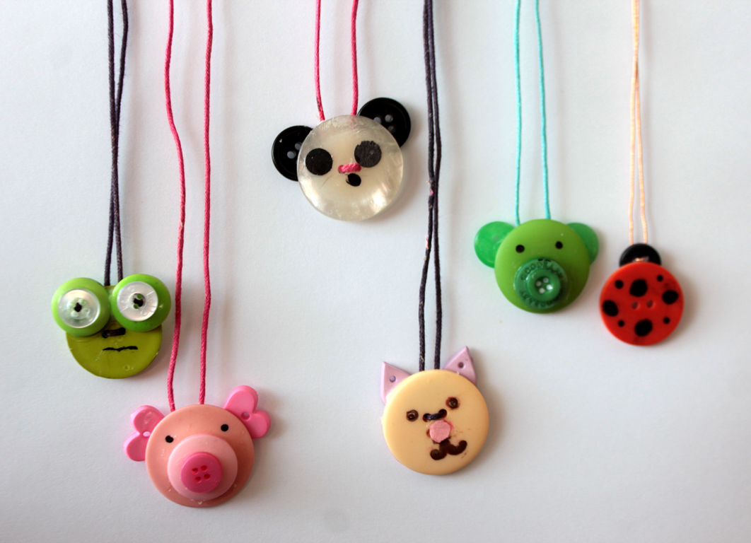 Animal Button Necklace