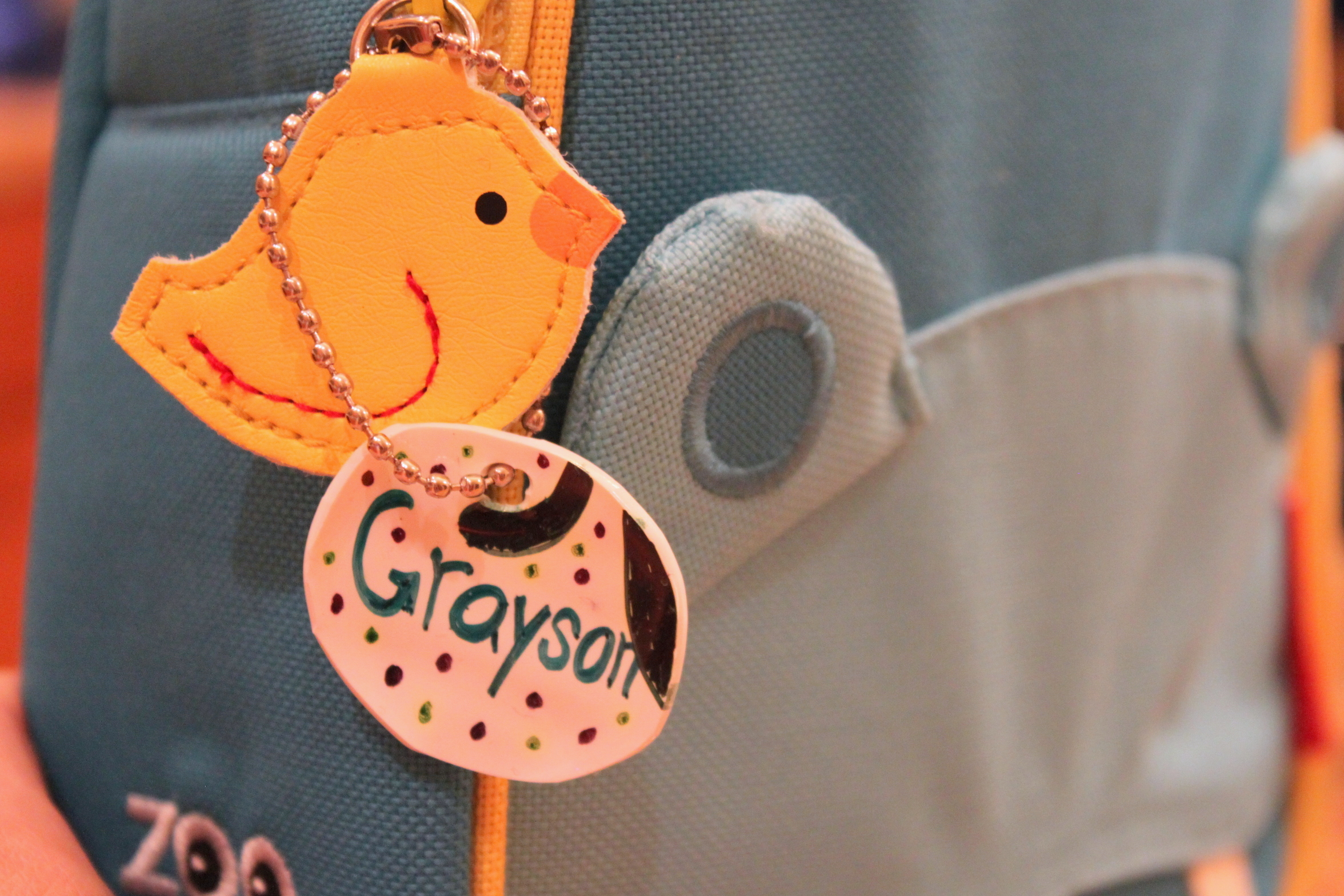 Shrinky Dink Backpack Tag