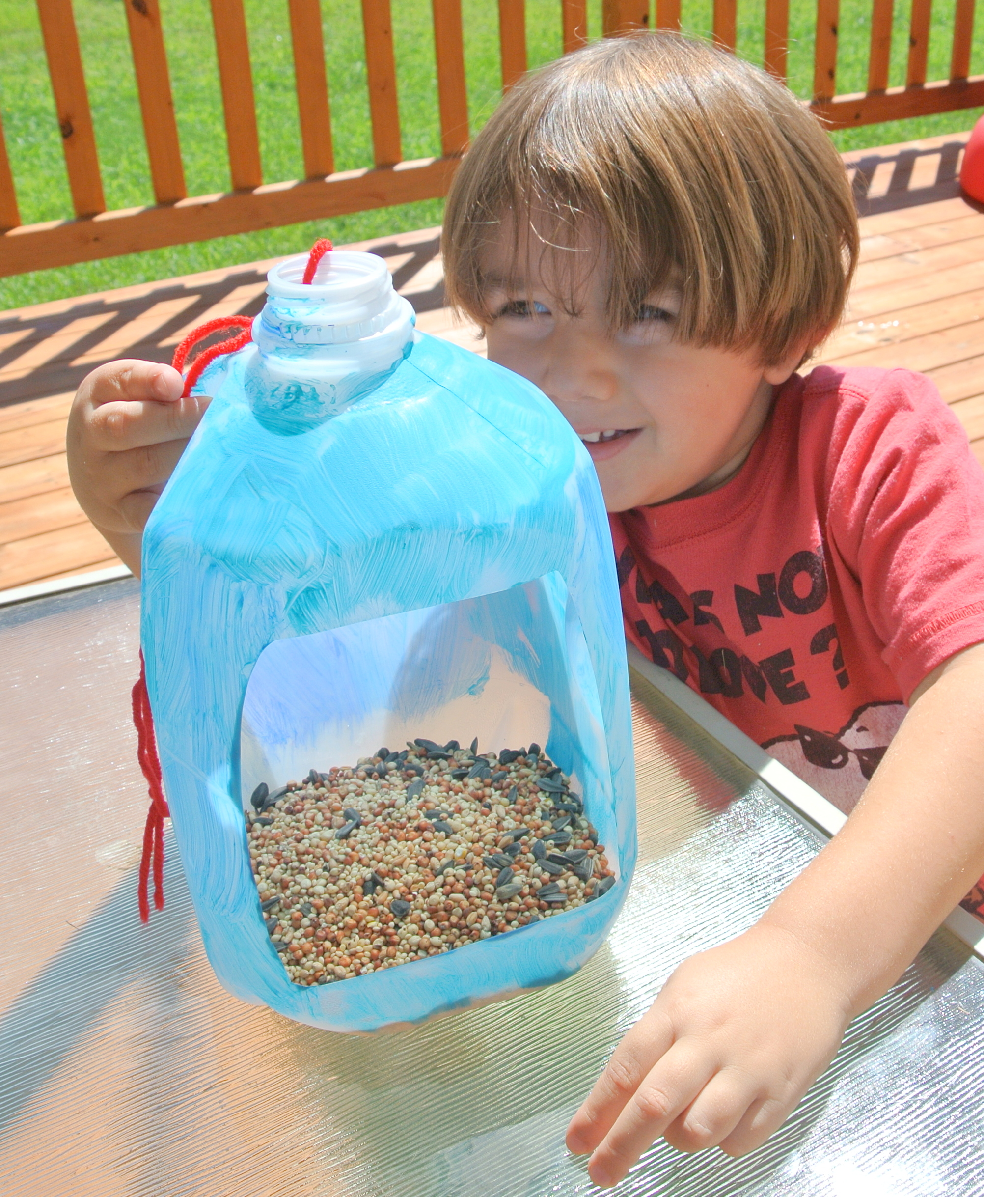 Milk Jug Bird Feeder