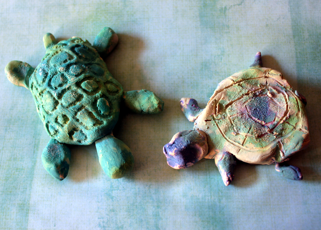 Watercolor Clay Turtles
