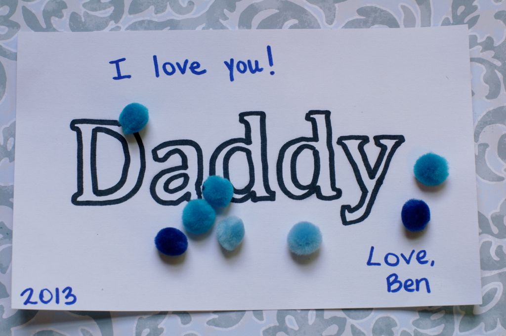 Toddler Father's Day Craft with Pom Poms