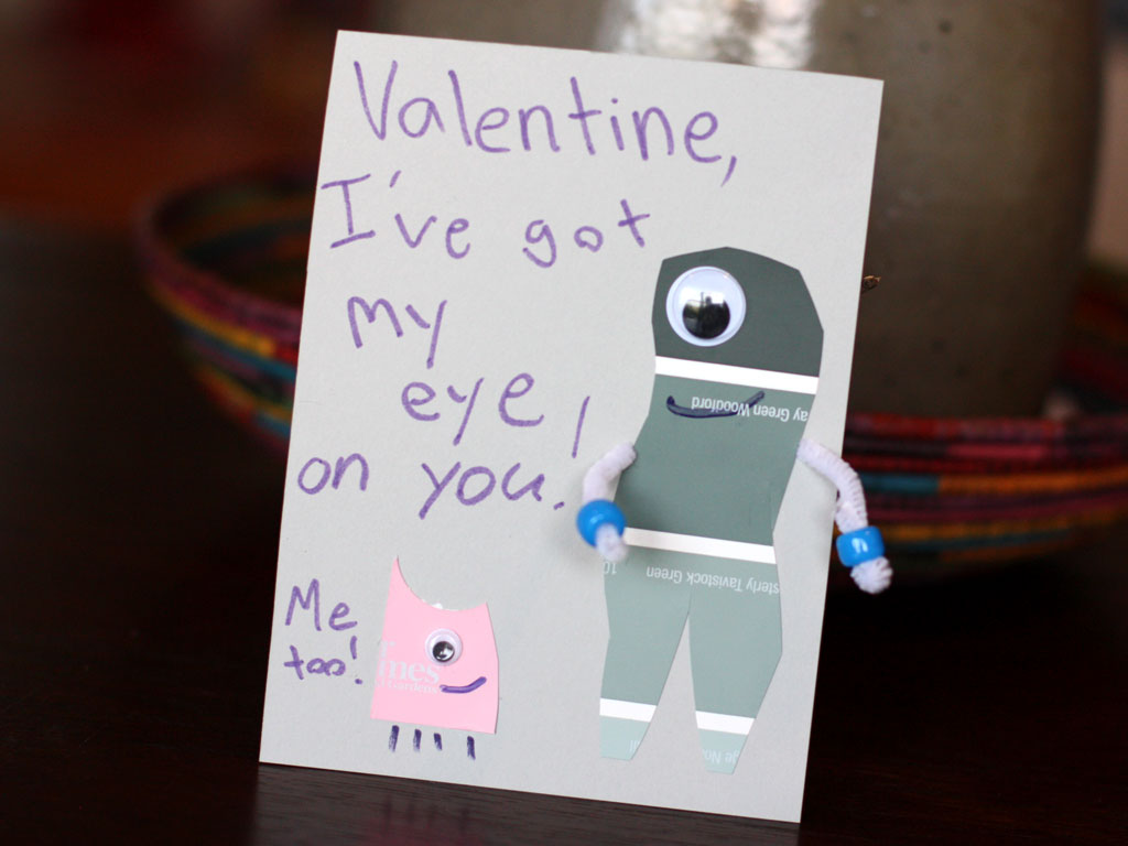 Paint Chip Valentine Monsters
