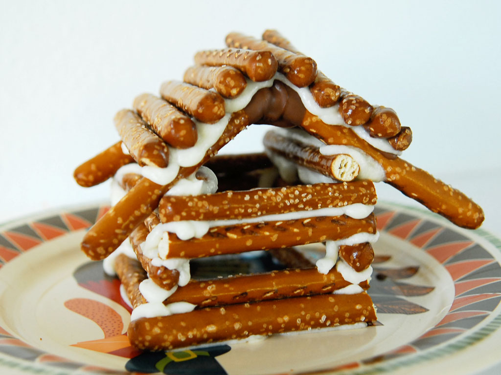 Pretzel Log Cabin