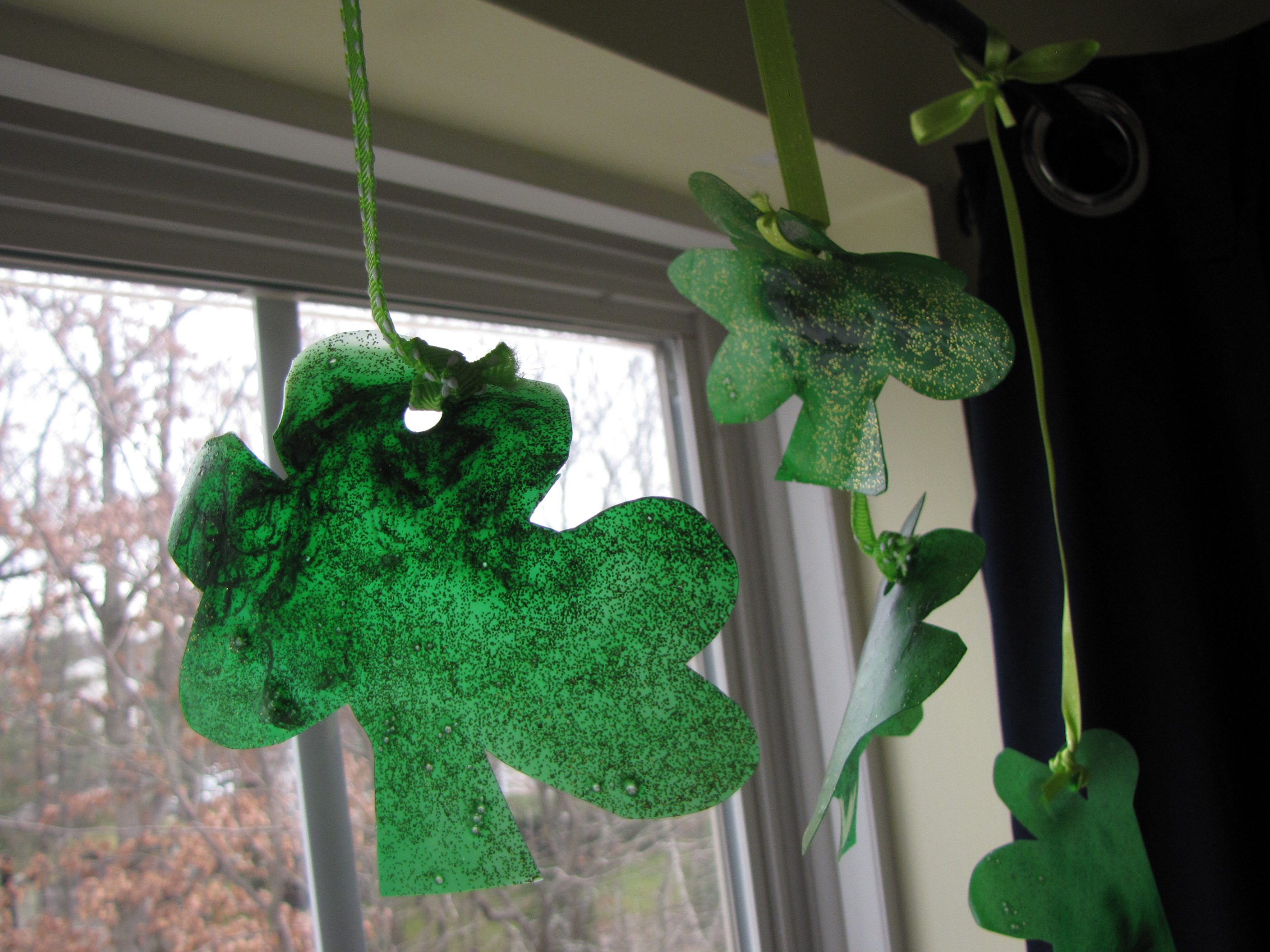 Sparkly Shamrock Sun Catchers