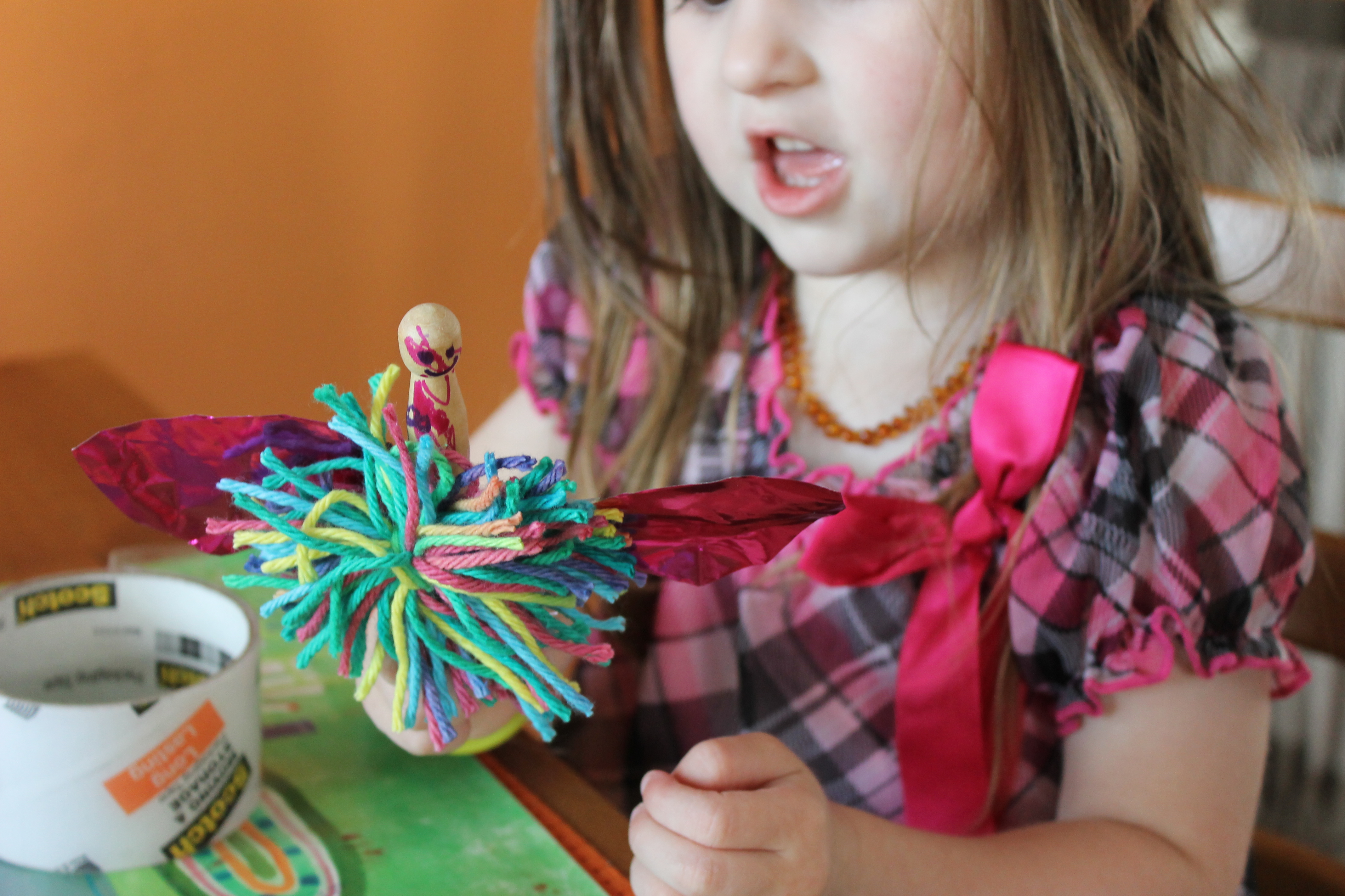 Clothespin Pom Pom Fairy