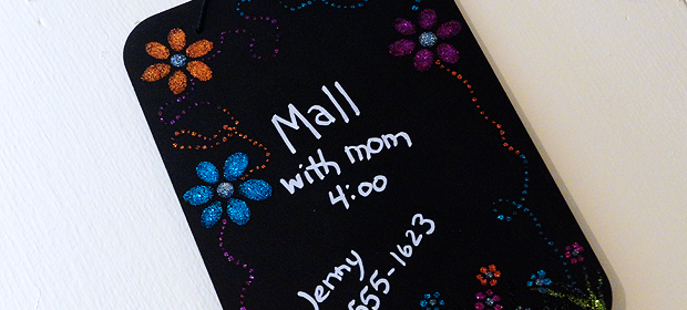 Glitter Flower Power Chalkboard