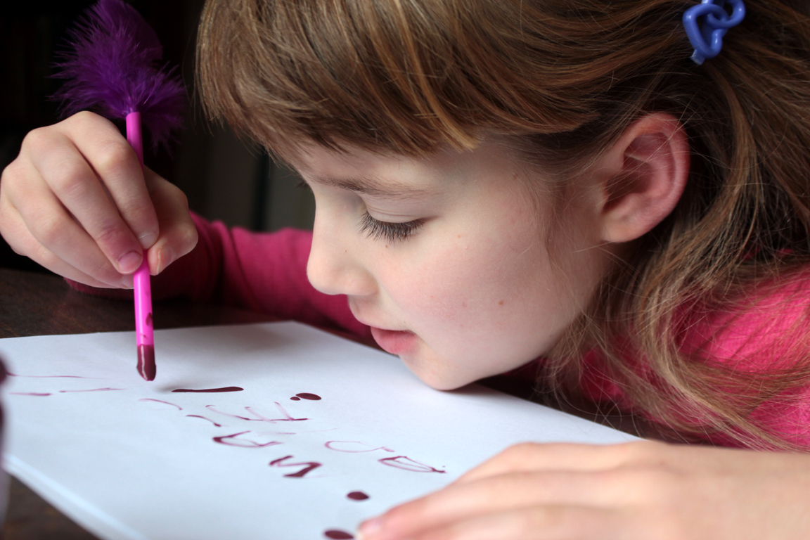Straw Quill Pens & Homemade Ink