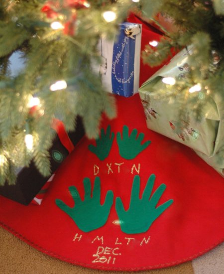 Handprint Christmas Tree Skirt