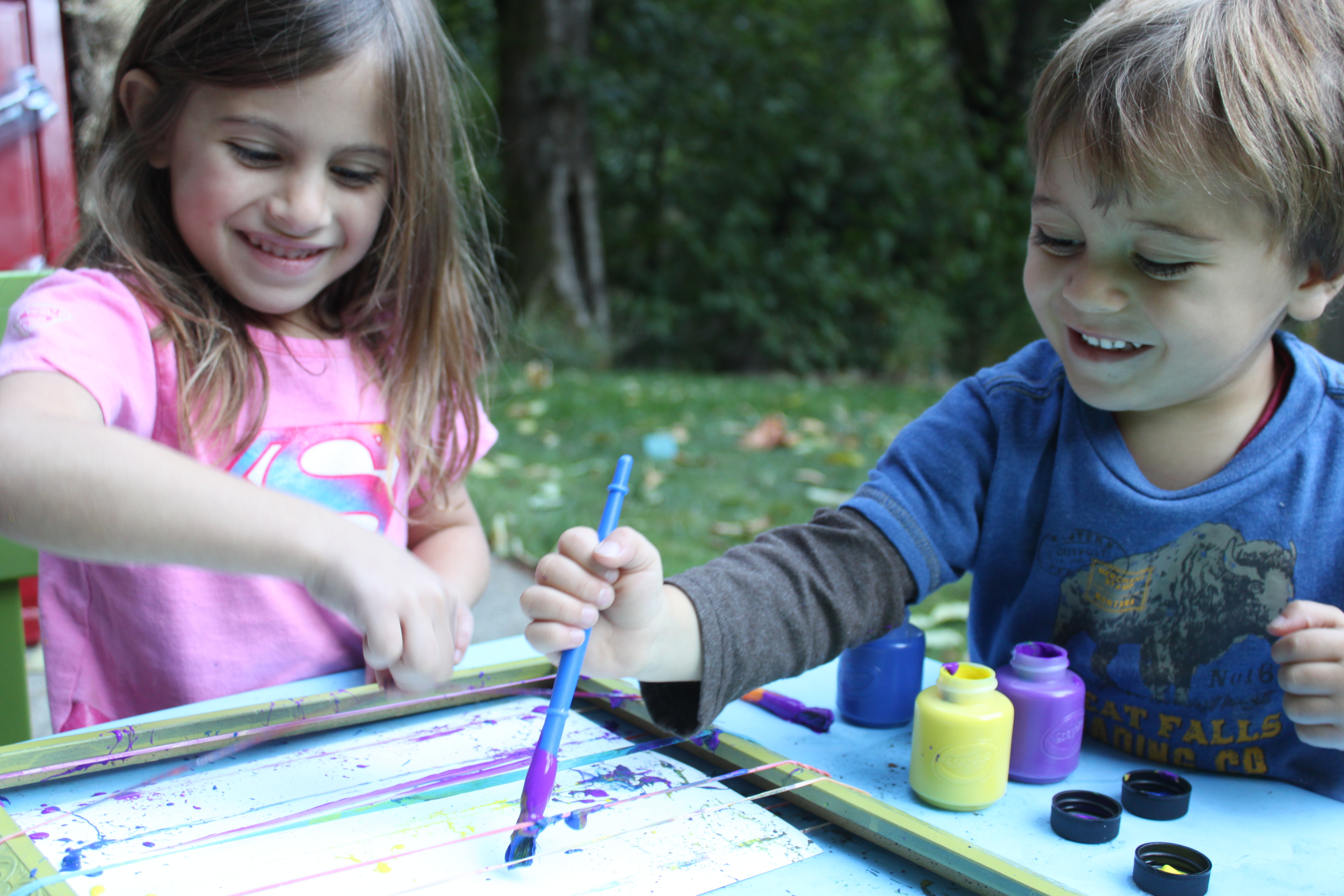 Rubber Band Splatter Painting