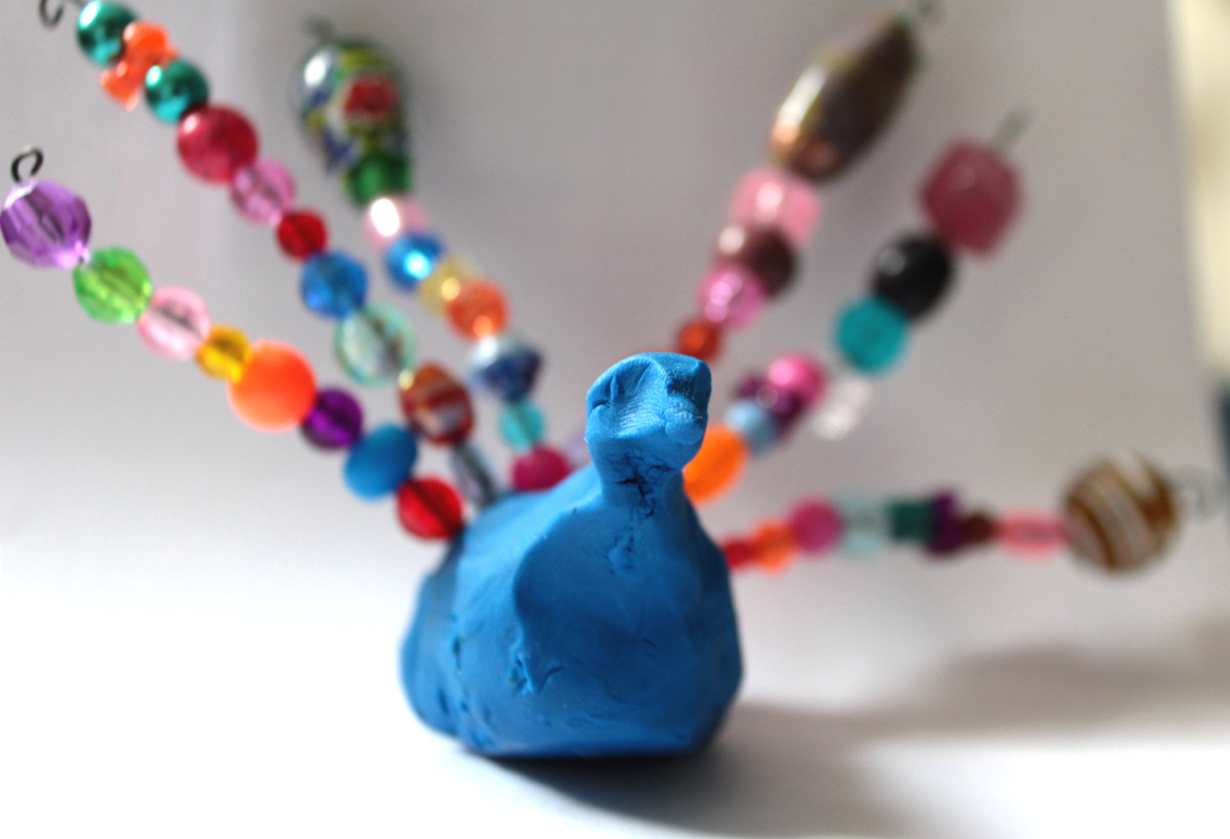 Clay and Bead Peacock