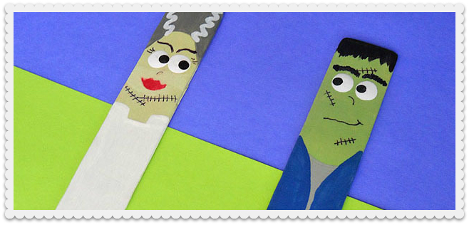 Craft Stick Frankenstein and Bride