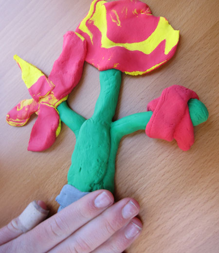 Marbled Model Magic Flowers