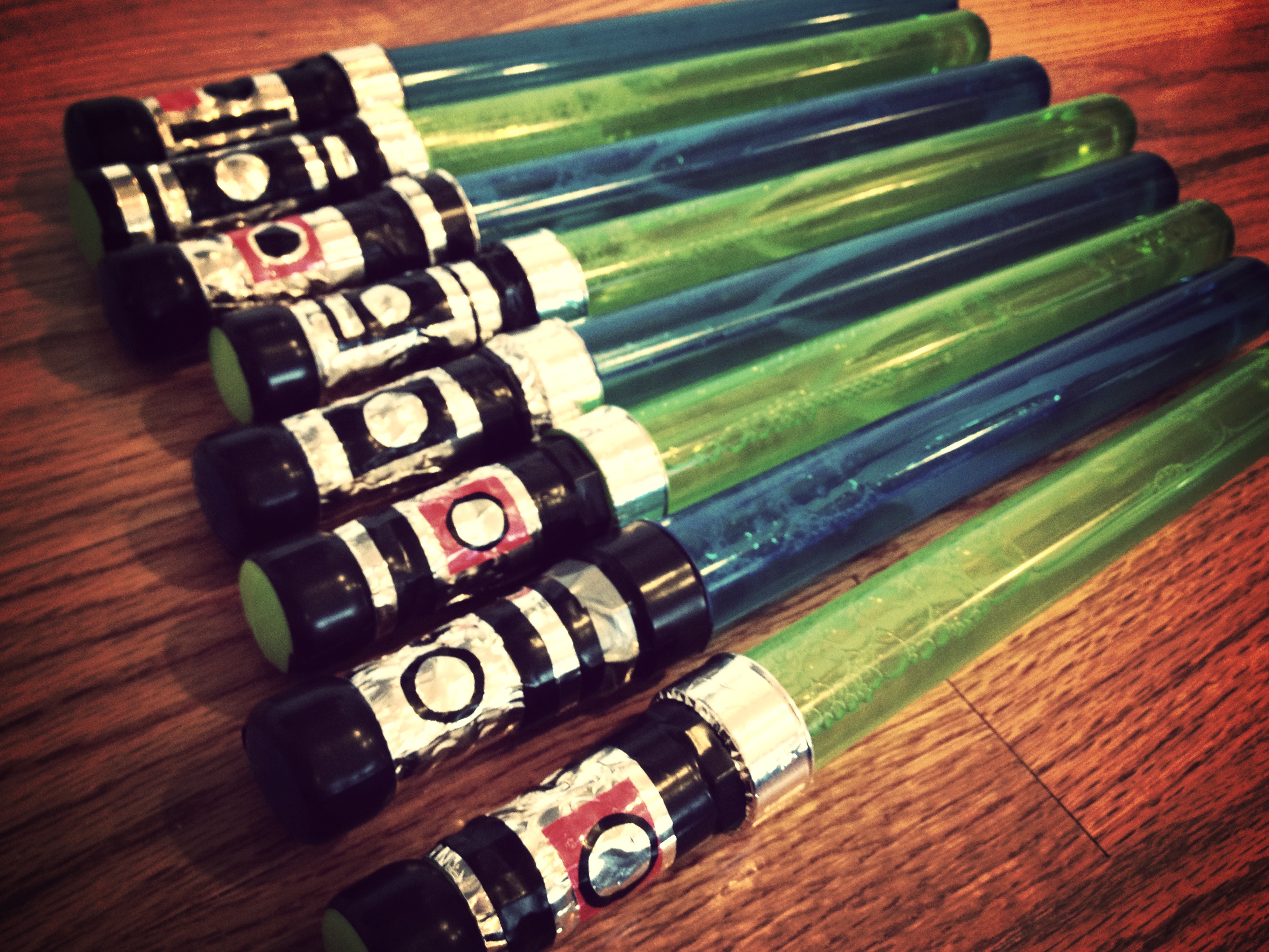 Star Wars bubble wand light sabers
