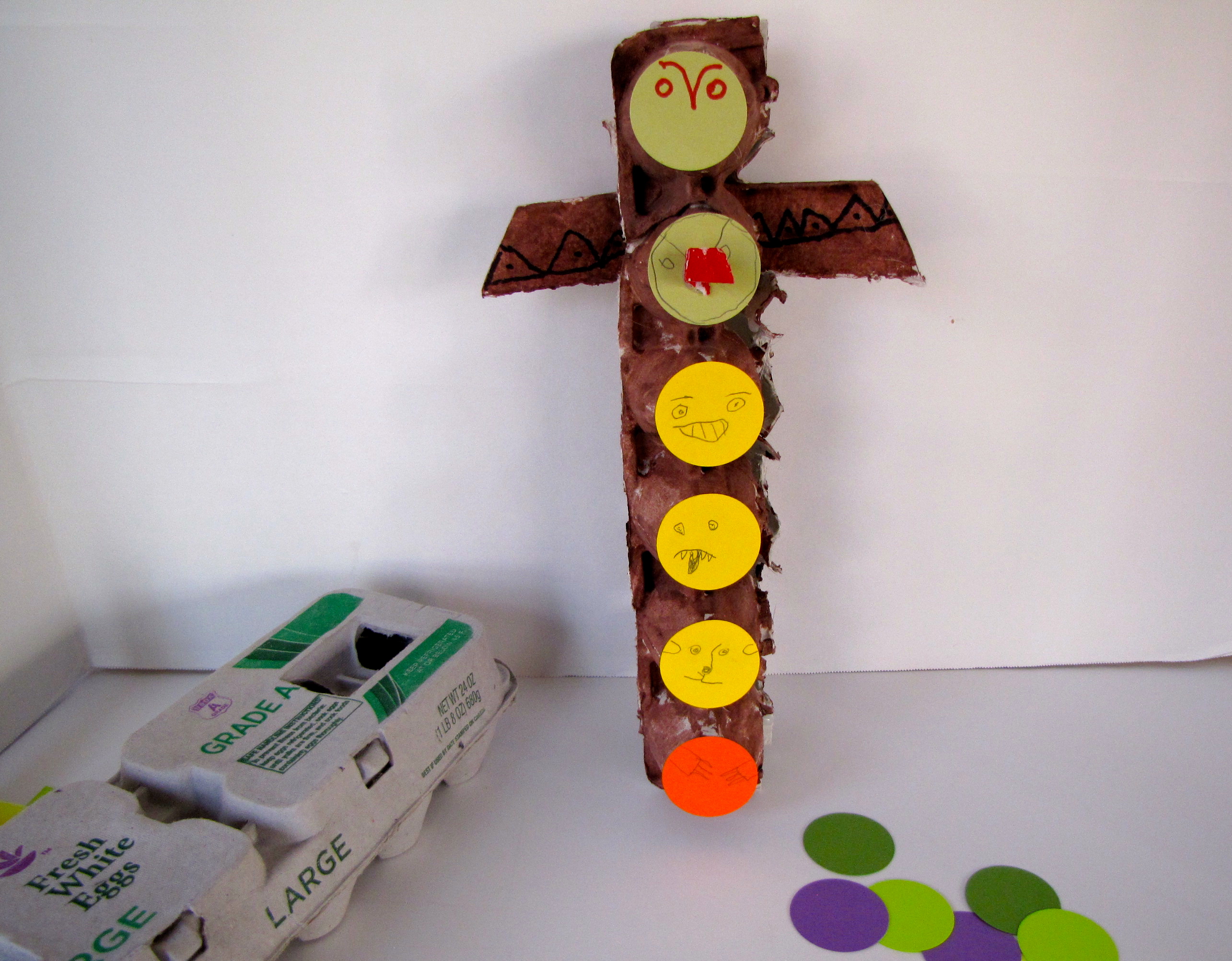 Egg Carton Totem Pole