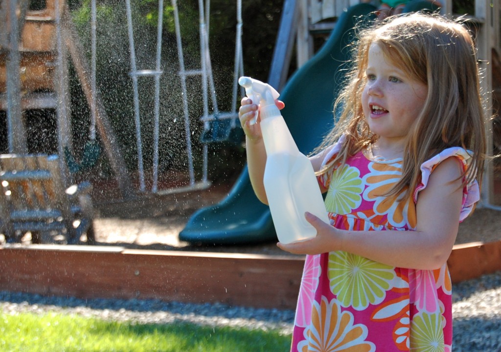 Spray Bottle + Water = Fun!