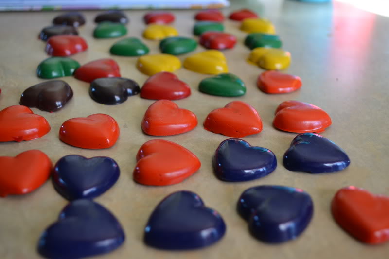 Recycled Heart Crayons