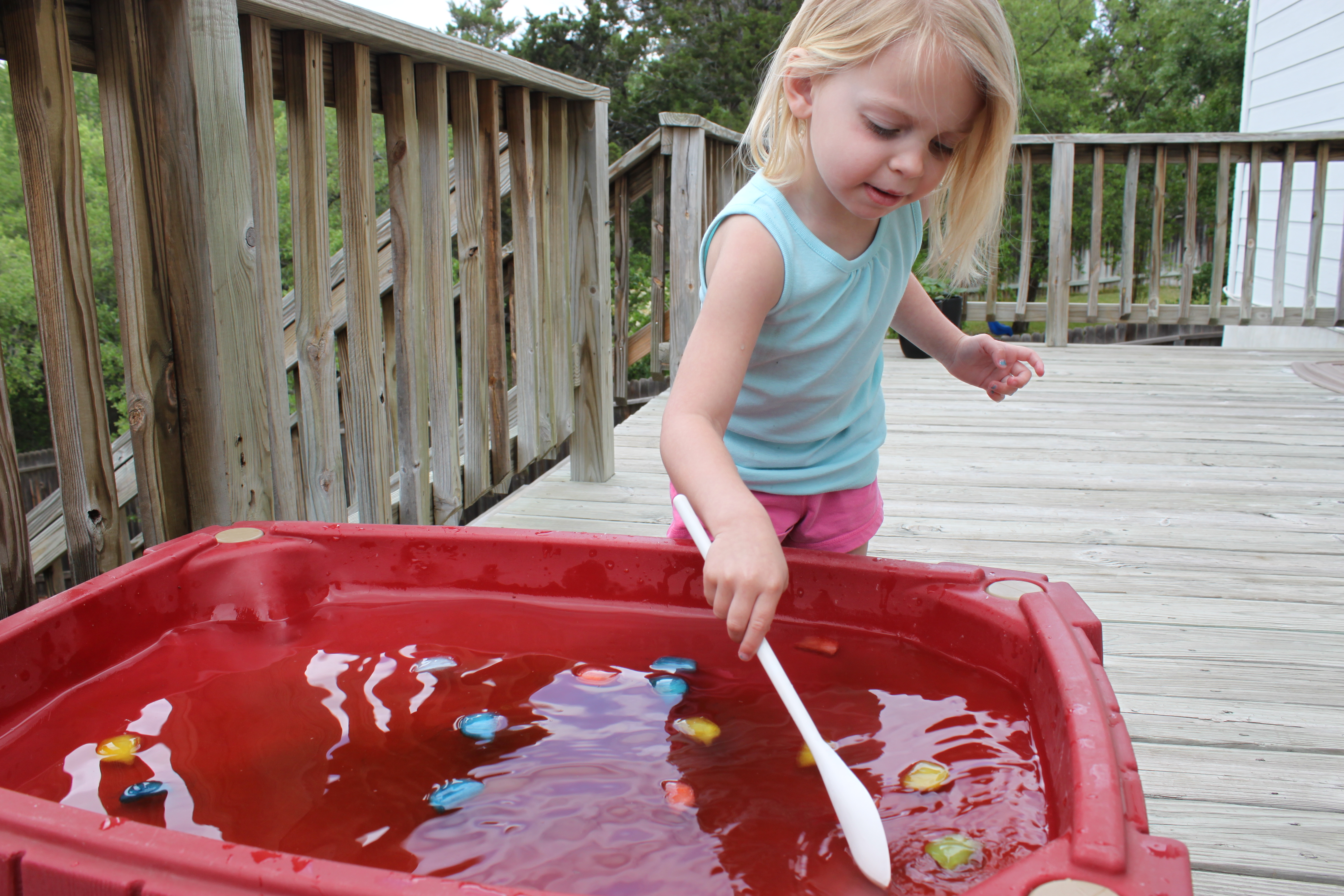 Color Mixing Sensory Table