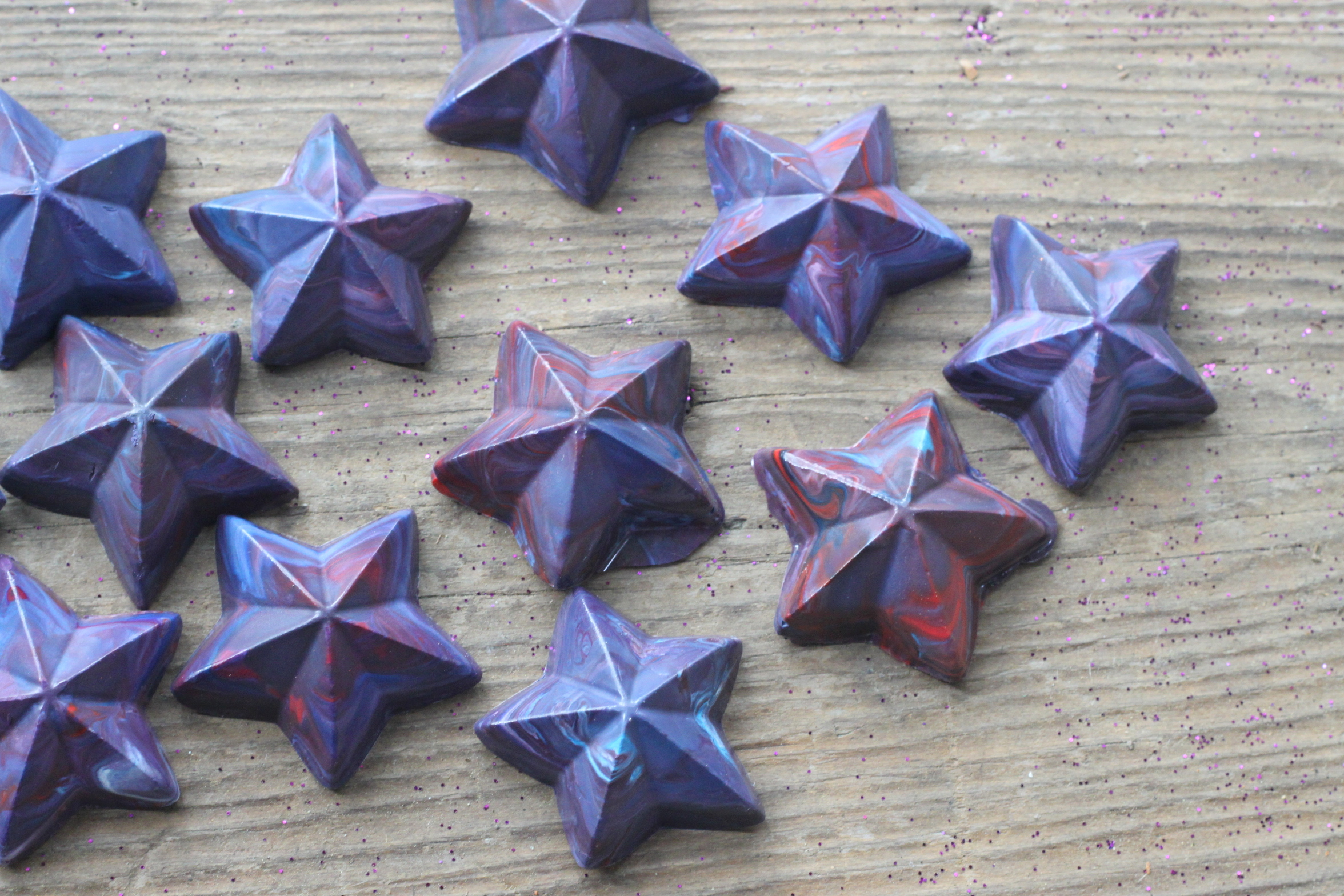 Red, White and Blue Star Crayons