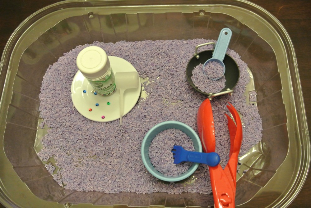 Purple and Lavender Scented Sensory Rice