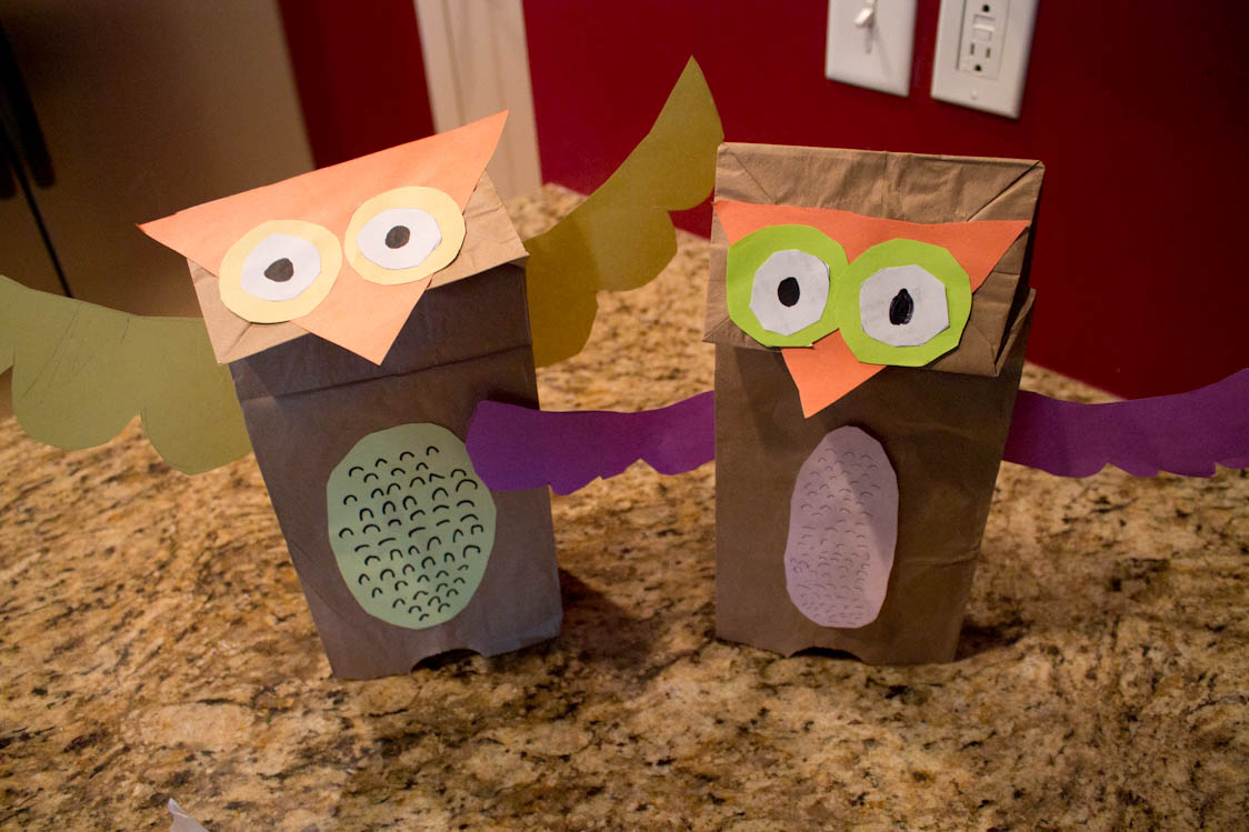 Brown Paper Bag Owl Puppet