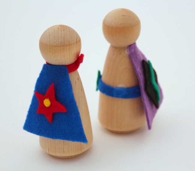 Superhero Wooden Peg Dolls